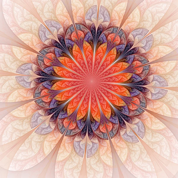 Lichte lommerrijke patroon bloem, digitale fractal kunst design — Stockfoto