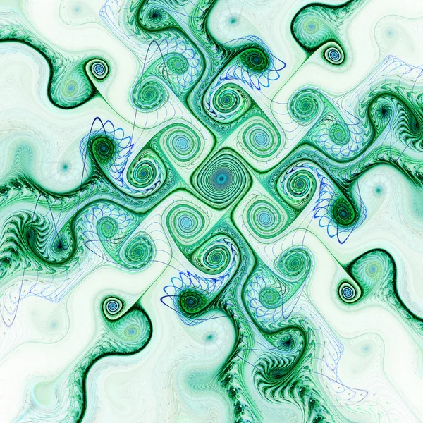 Diseño gnarly verde y psicodélico abstracto, arte fractal digital —  Fotos de Stock