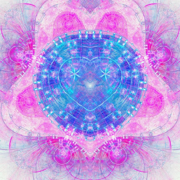 Colorful fractal heart, digital abstract design for valentine's day — Stock Photo, Image