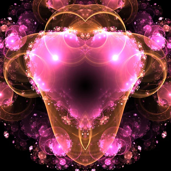 Shiny colorful fractal heart, elegant and stylish valentine's day design — Stock Photo, Image