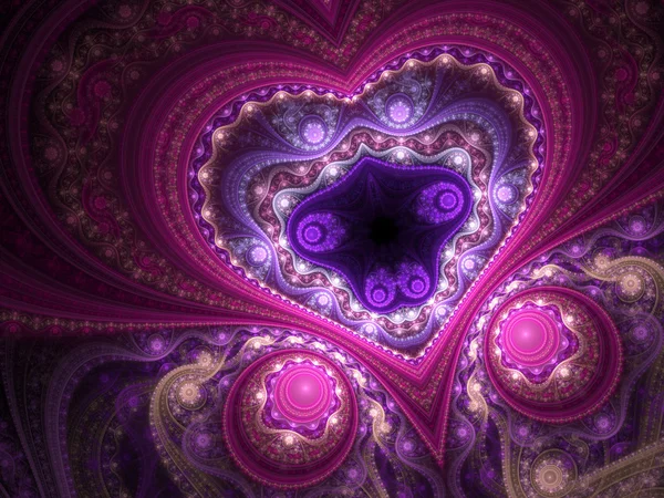 Motivo del día de San Valentín de encaje, corazón fractal, arte digital — Foto de Stock