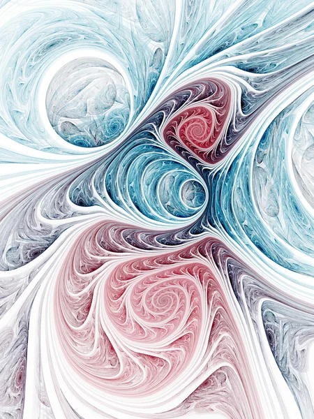 Modèle abstrait avec spirales et bulles, art fractal numérique — Photo