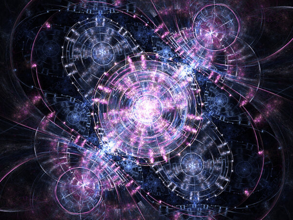 Пастельные цвета стимпанк тематические часы, цифровое фрактальное искусство
