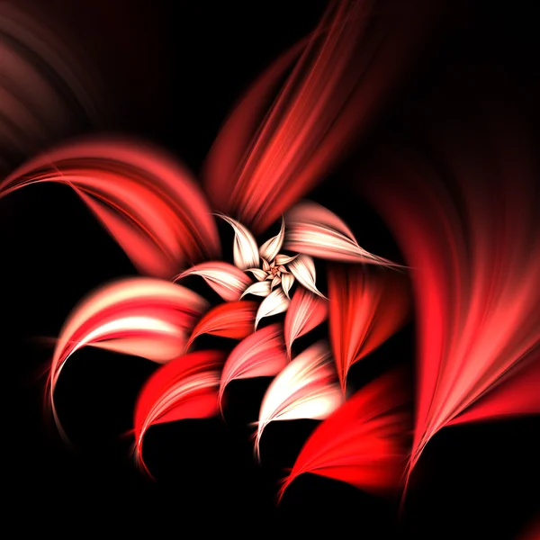 Rosiga röda fraktal blomma, digitala konstverk för kreativ grafisk design — Stockfoto