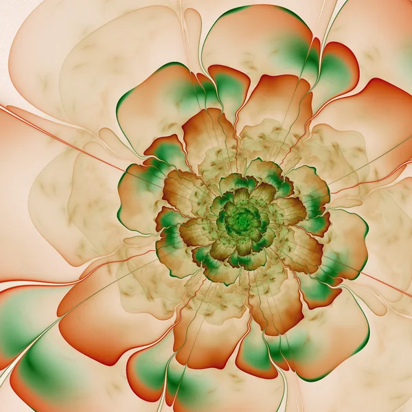 Flor fractal com tema de mola, arte digital para design gráfico criativo — Fotografia de Stock