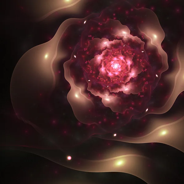 Αφρώδη σκούρο fractal λουλούδι, ψηφιακά έργα τέχνης για δημιουργική Γραφιστικής — Φωτογραφία Αρχείου
