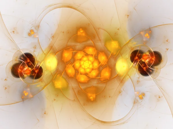 Œufs de dragon fractal doré brillant, illustration numérique pour la conception graphique créative — Photo