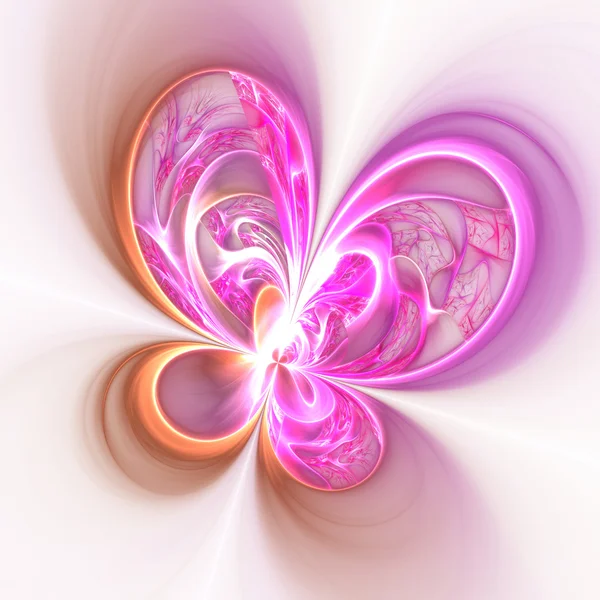 Colorful fractal flower or butterfly, digital artwork for creati — Stock Photo, Image