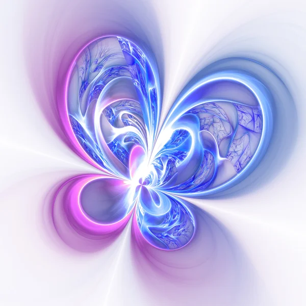 Flor fractal colorida o mariposa, obra de arte digital para el diseño gráfico creativo — Foto de Stock