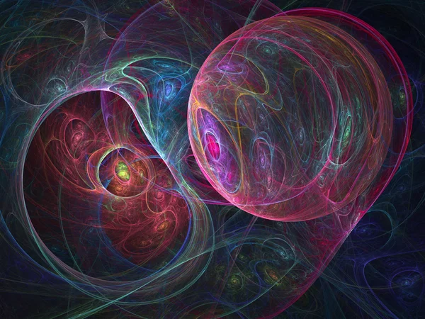 Kleurrijke fractal spin netto, kosmische sferen, creatieve digitale illustraties — Stockfoto