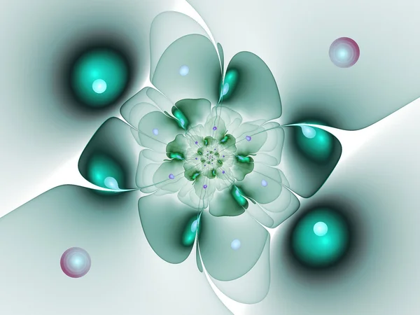 Morbido fiore frattale leggero, opera d'arte digitale per la progettazione grafica creativa — Foto Stock