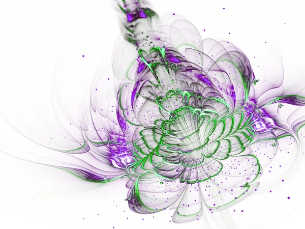 Flor fractal verde vívida, obra de arte digital para el diseño gráfico creativo —  Fotos de Stock
