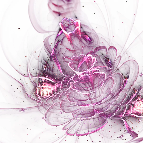 Purple fractal flower with pollen, digital artwork for creative graphic design — Stock Photo, Image