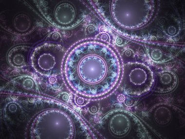 renkli fraktal clockwork, yaratıcı grafik tasarım için dijital sanat