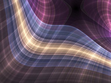 kavisli fraktal ve parlak renkli çizgiler, yaratıcı grafik tasarım için dijital sanat