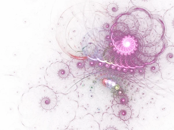 Feminine pink fractal swirl, digital artwork for creative graphic design — Stock Photo, Image