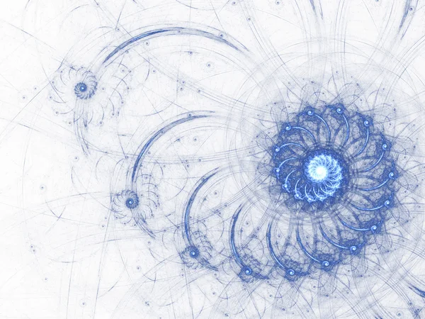 Espiral fractal azul cielo, obra de arte digital para el diseño gráfico creativo — Foto de Stock