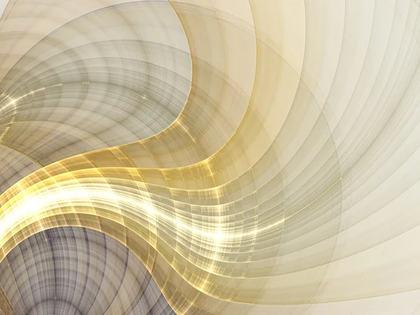 Shiny golden curved fractal lines, digital artwork for creative graphic design — Stock Photo, Image