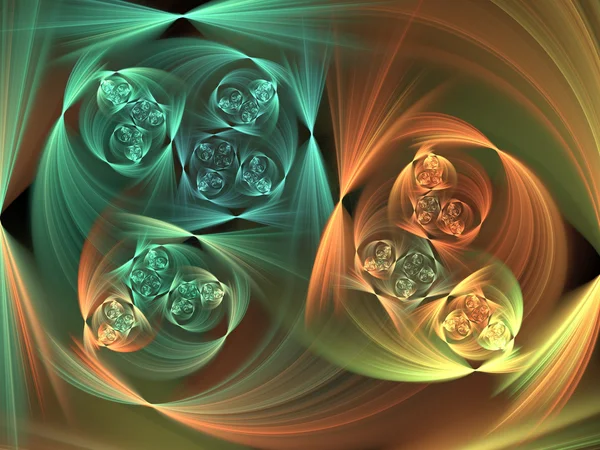 화려하 고 swirly 프랙탈 패턴, 크리에이 티브 그래픽 디자인에 대 한 디지털 아트 워크 — 스톡 사진