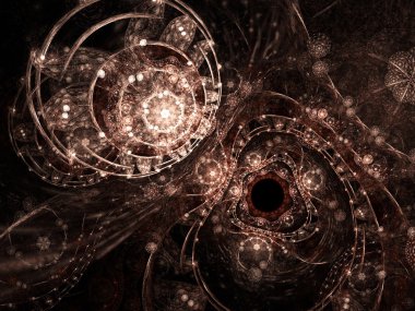 soyut fraktal clockwork, yaratıcı grafik tasarım için dijital sanat