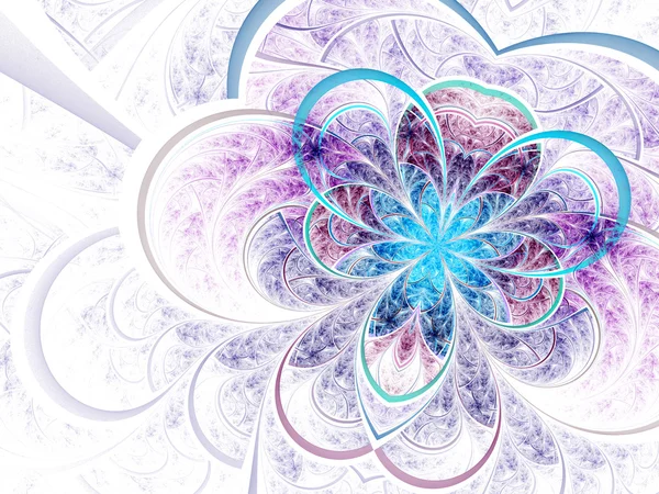 Zachte kleurrijke fractal bloem, digitale kunst voor creatieve grafisch ontwerp — Stockfoto