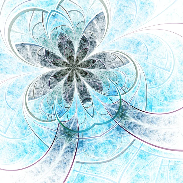 Flor fractal ligera y suave, obra de arte digital para un diseño gráfico creativo — Foto de Stock