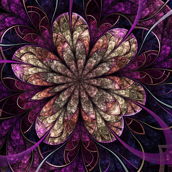 Donkere fractale bloem, digitaal kunstwerk voor creatief grafisch ontwerp — Stockfoto