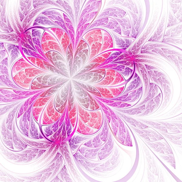 Soft purple fractal flower, digital artwork for creative graphic design — Stock Photo, Image