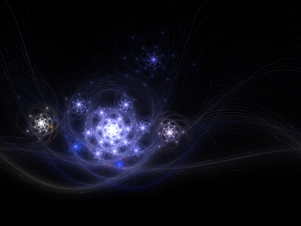 Fractal galaxies in universe, digital artwork for creative graphic design — Stock Photo, Image