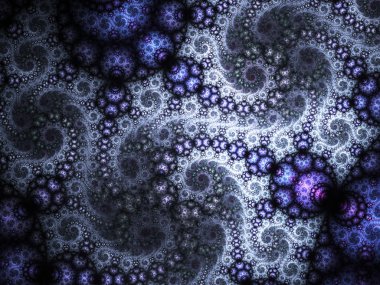 karanlık fraktal soyutlama deniz, yaratıcı grafik tasarım için dijital sanat