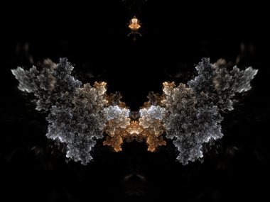 Altın fraktal kanatlar melek yaratıcı grafik tasarım için dijital sanat