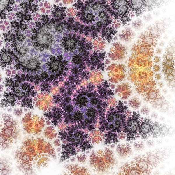 Redemoinhos fractais dourados e violetas, obras de arte digitais para design gráfico criativo — Fotografia de Stock