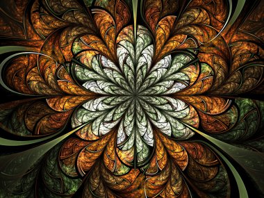 orman temalı fraktal çiçek, yaratıcı grafik tasarım için dijital sanat