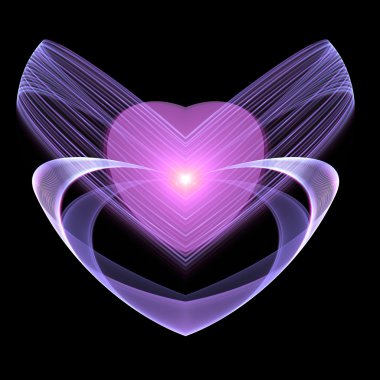 fraktal kalp, valentine Tema, yaratıcı grafik tasarım için dijital sanat