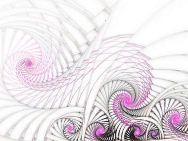 yumuşak hafif pembe fraktal spiraller, yaratıcı grafik tasarım için dijital sanat