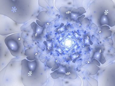 Kış temalı fraktal çiçek, yaratıcı grafik tasarım için dijital sanat