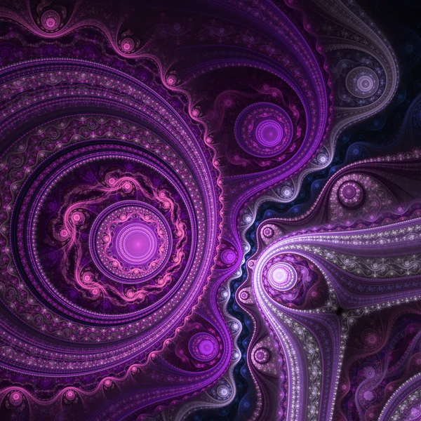 Donkere violet fractal uurwerk, digitale kunst voor creatieve grafisch ontwerp — Stockfoto