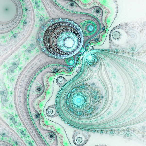 Clockwork curved lacy fractal, digital artwork for creative graphic design — Stock Photo, Image