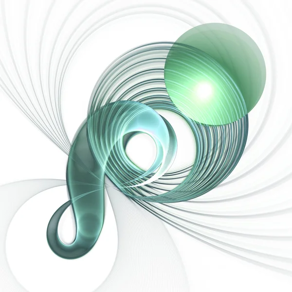Ljus grön fraktal spiral, digitala konstverk för kreativ grafisk design — Stockfoto
