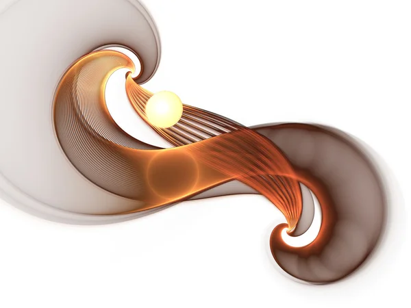 Luce dorata spirale filante, opere d'arte digitali per il design grafico creativo — Foto Stock