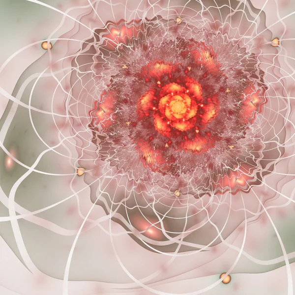 Fleur fractale avec ondulations, illustration numérique pour la conception graphique créative — Photo