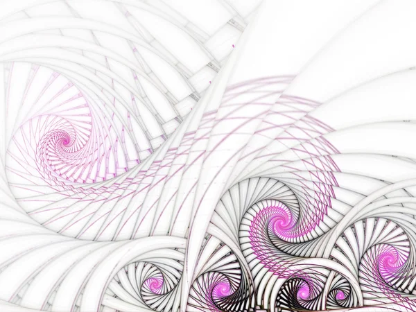 Soepele licht roze fractal spiralen, digitale kunst voor creatieve grafisch ontwerp — Stockfoto