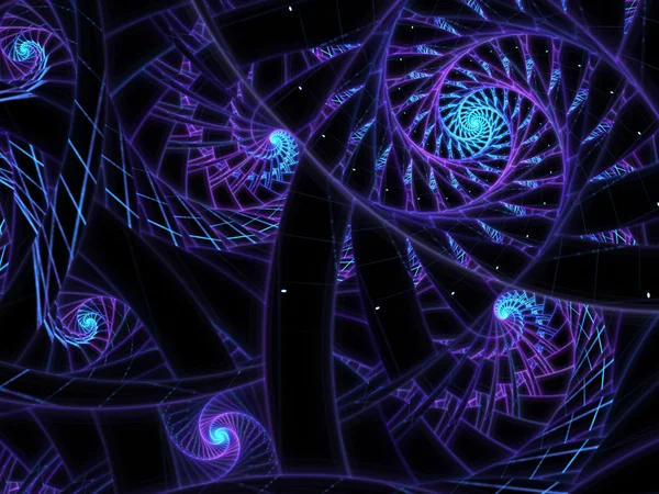 Dark fractal swirly pattern, digital artwork for creative graphic design — Stock Photo, Image