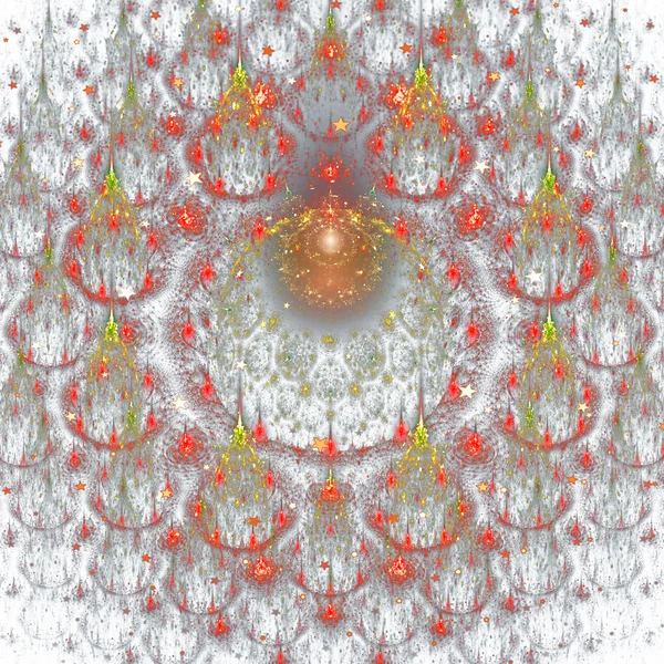 Arbori fractali tematici de Crăciun, opere de artă digitală pentru design grafic creativ — Fotografie, imagine de stoc