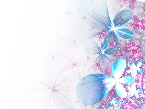 Fleurs fractales colorées claires, illustrations numériques pour la conception graphique créative — Photo