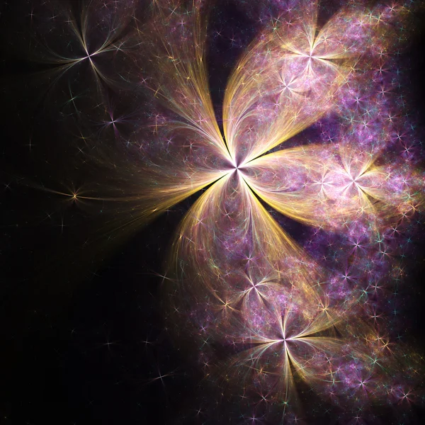 Patrón floral fractal de oro oscuro, ilustraciones digitales para un diseño gráfico creativo — Foto de Stock