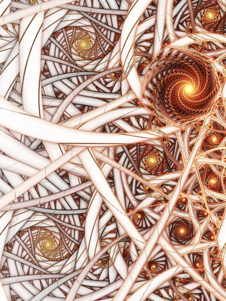 Λαμπερά και στιλπνά χρυσό fractal στροβιλίζεται, ψηφιακά έργα τέχνης για δημιουργική Γραφιστικής — Φωτογραφία Αρχείου