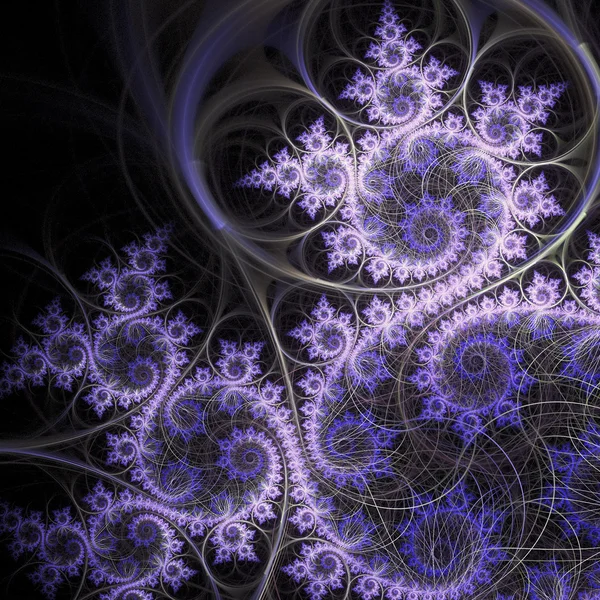 Dark purple fractal swirls, digital artwork for creative graphic design — Stock Photo, Image