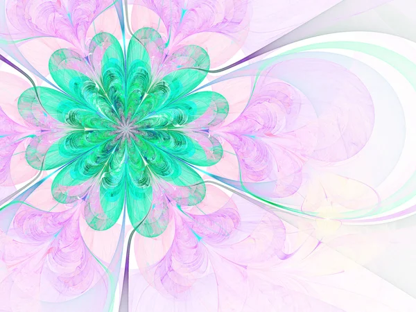 Lichte en zachte fractal bloem, digitale kunst voor creatieve grafisch ontwerp — Stockfoto