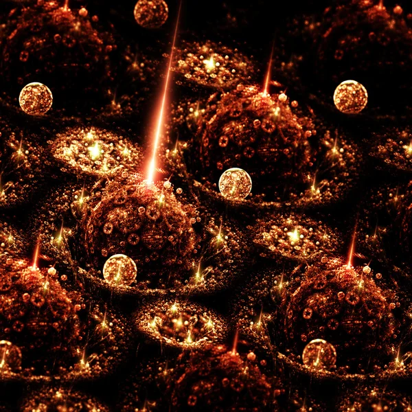 Gold fractal meteorites, digital artwork for creative graphic design — Stock Photo, Image